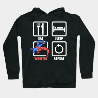 Eat Sleep Wrestle Repeat Wrestling shirt gift MMA Hoodie